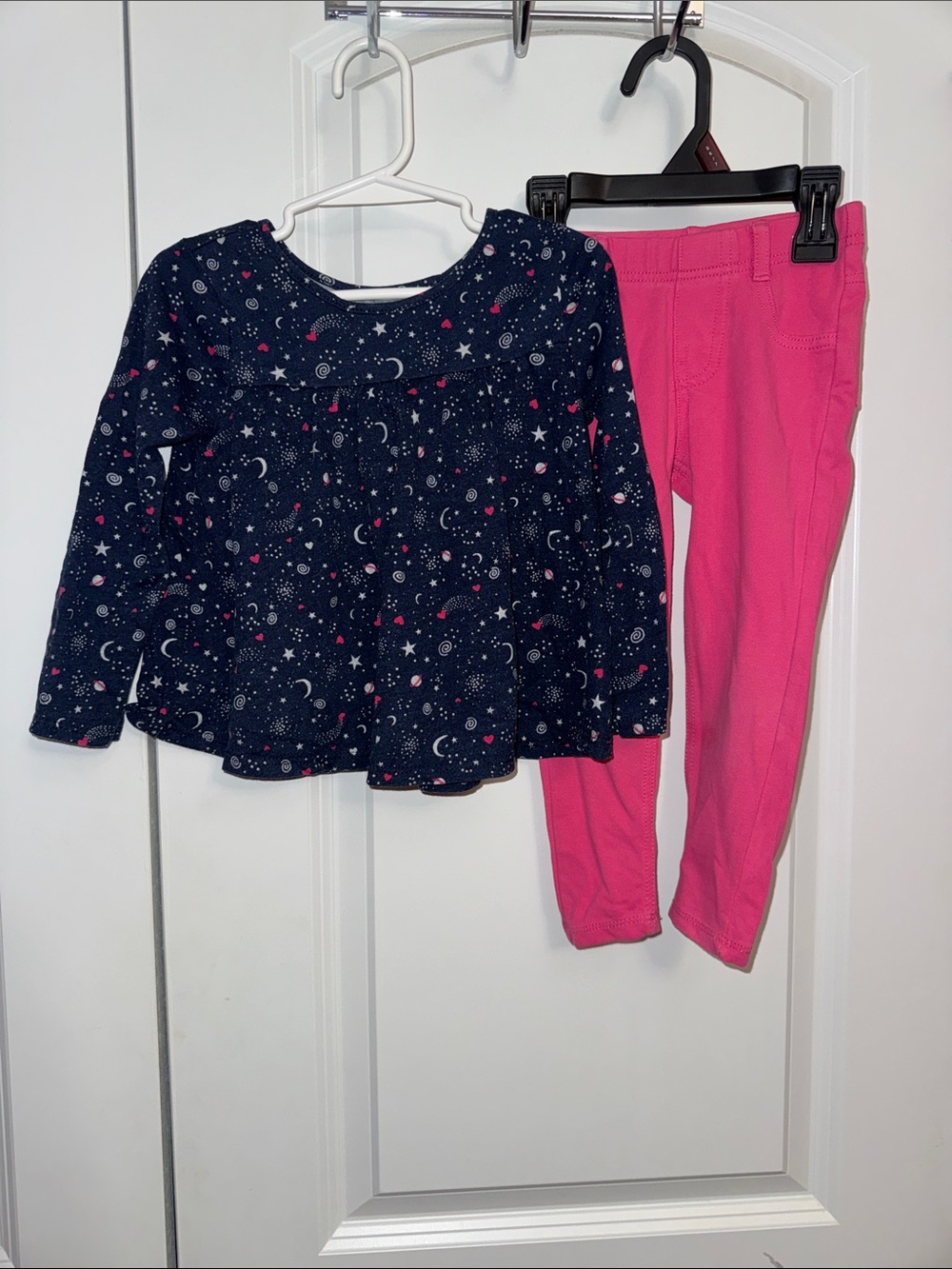 Garanimals Navy Star & Moon Top with Pink Sleep Leggings